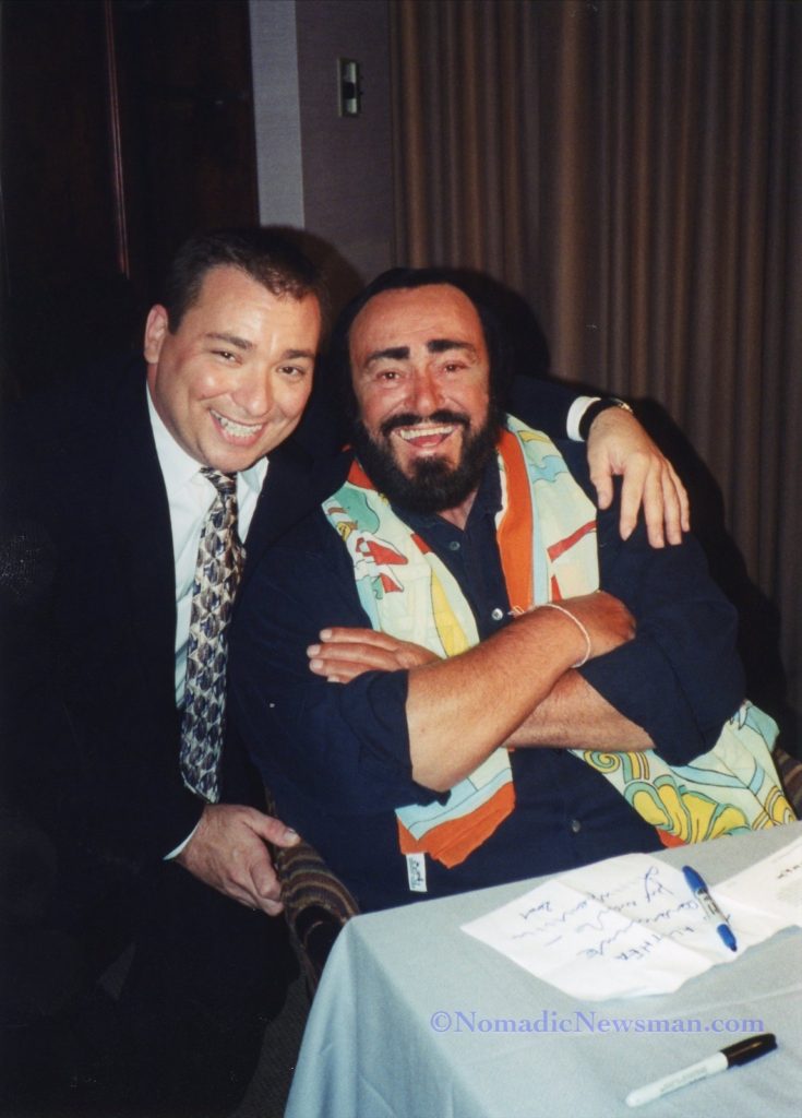 Joey and Luciano Pavarotti pose